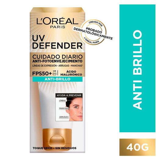 Loreal Crema UV Defender Anti Brillo FPS50+ x 40 g, , large image number 0