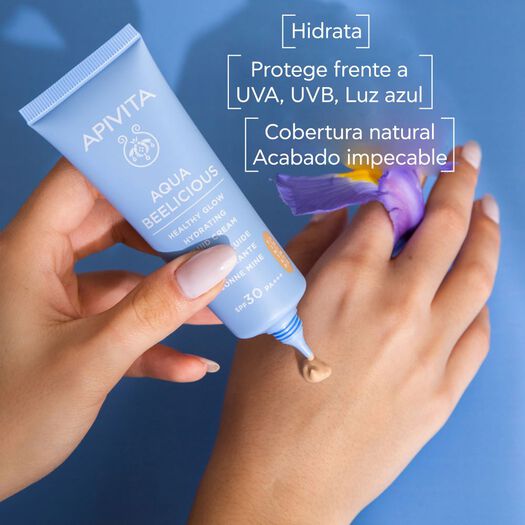 Crema Hidratante con Color SPF30 Aqua Beelicious 40ml Apivita, , large image number 4