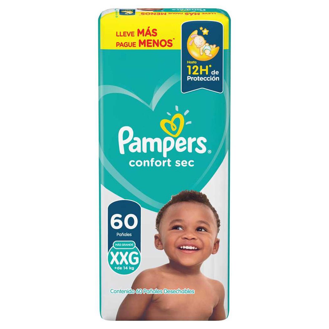 Pa&ntilde;ales Pampers Confort Sec XXG 60 un, , large image number 0