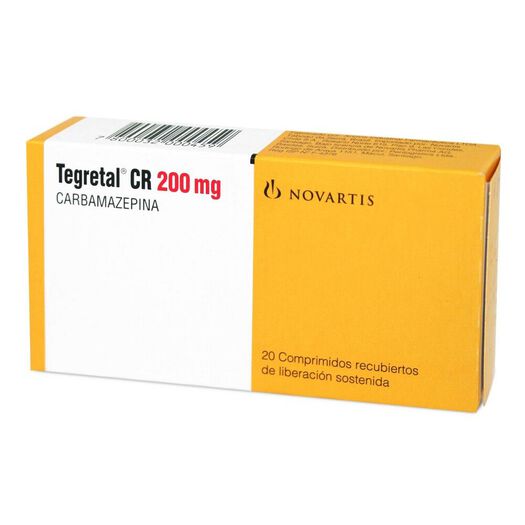 Tegretal CR 200 mg x 20 Comprimidos Recubiertos de Liberación Sostenida, , large image number 0
