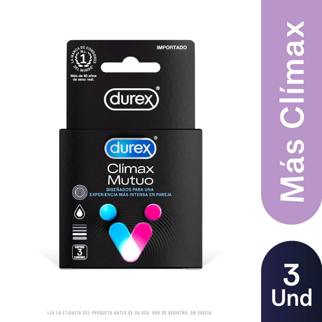 Durex Condones Climax Mutuo 3 unidades, , large image number 0