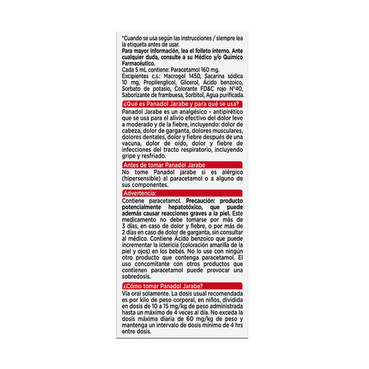 Panadol Niños 160mg/5ml Jarabe 90ml, , large image number 3