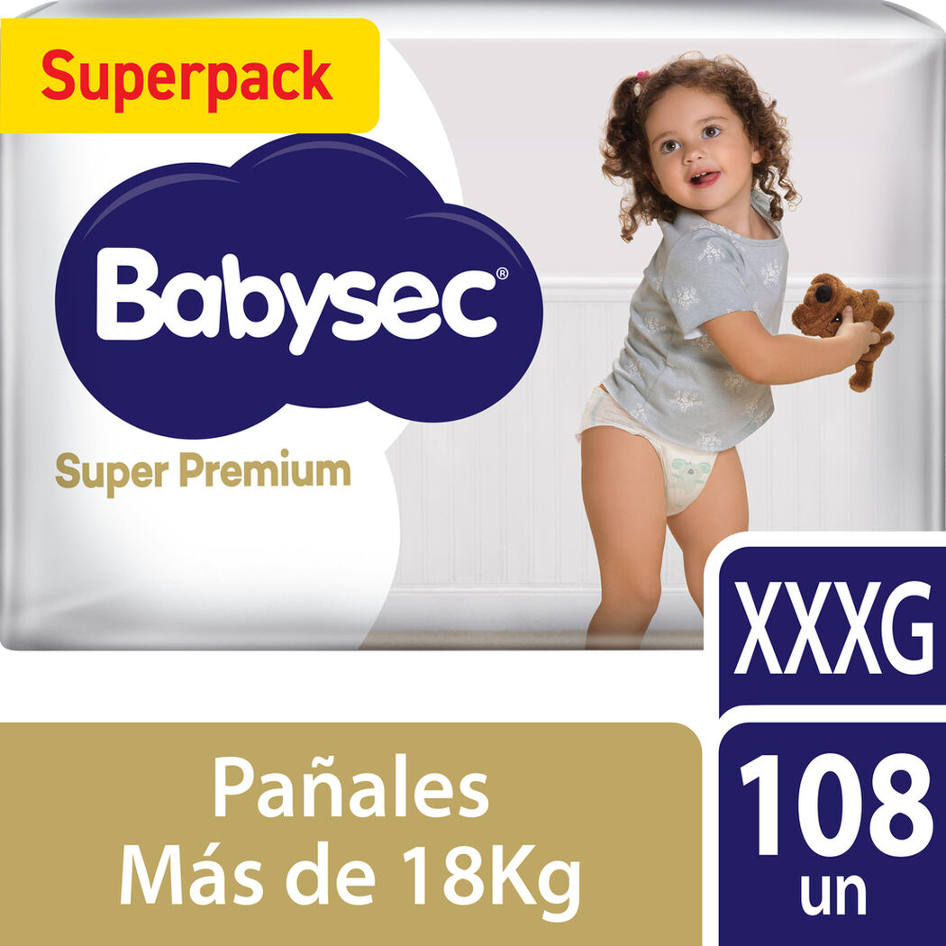 Pa&ntilde;ales Babysec Super Premium XXXG Superpack 108 unidades, , large image number 0
