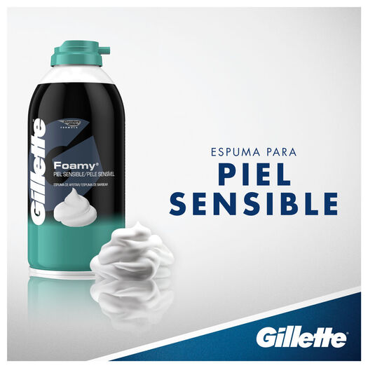 Gillette Espuma de Afeitar Foamy Sensitive, 322 ml, , large image number 1