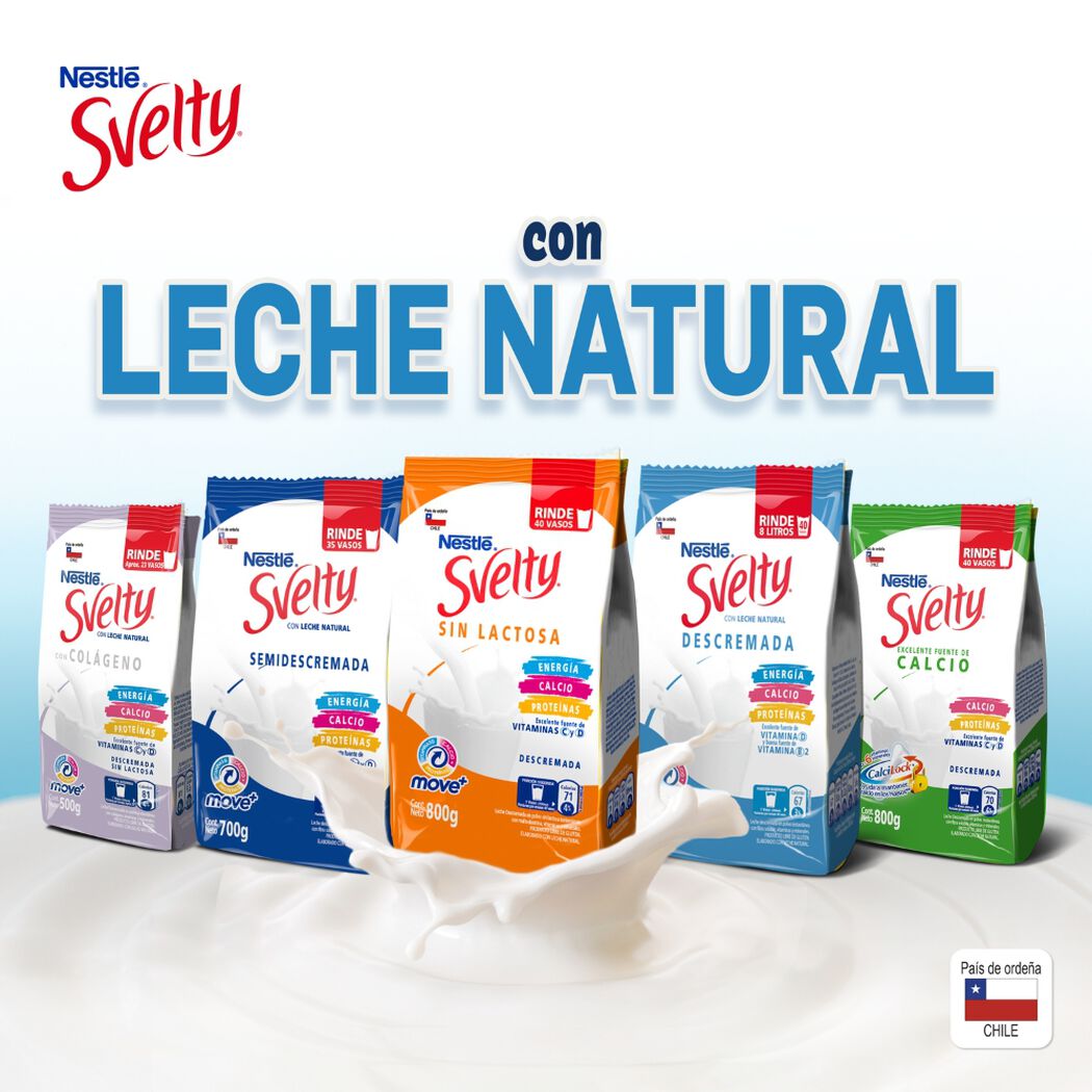 Leche en Polvo Svelty Sin lactosa Descremada 800g , , large image number 3