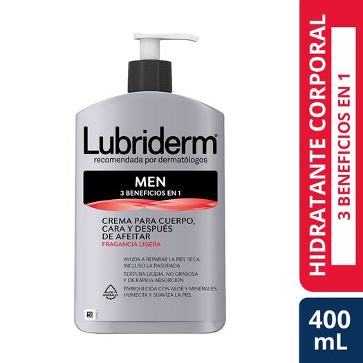 lubriderm® men¿s 3 en 1 x 400 ml, , large image number 0