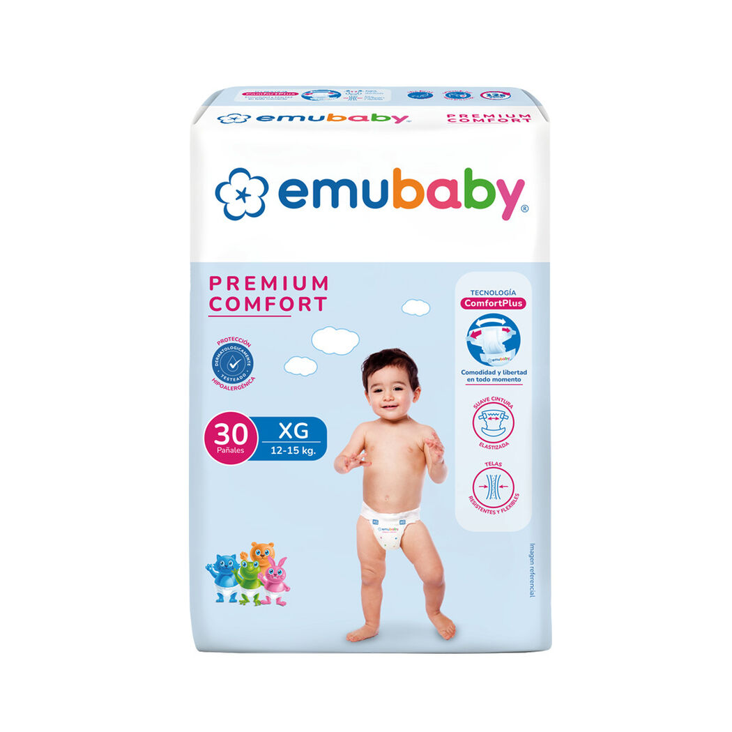 Pa&ntilde;ales Emubaby Premium Comfort Xg 12-15Kg 30Un, , large image number 1
