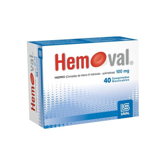 Hemoval 100 mg x 40 Comprimidos Masticables, , large image number 0