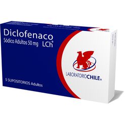 Diclofenaco 50 mg x 5 Supositorios Adulto CHILE