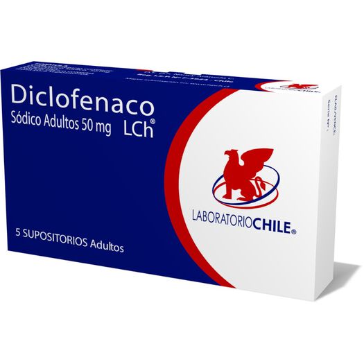 Diclofenaco 50 mg x 5 Supositorios Adulto CHILE, , large image number 0