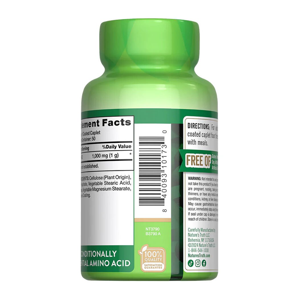 L-Arginina 1000mg Nature's Bounty 50 C&aacute;psulas, , large image number 2