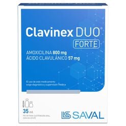 Clavinex Duo Forte 800 mg/57 mg/5 ml x 35 ml Polvo para Suspensión Oral con Solvente