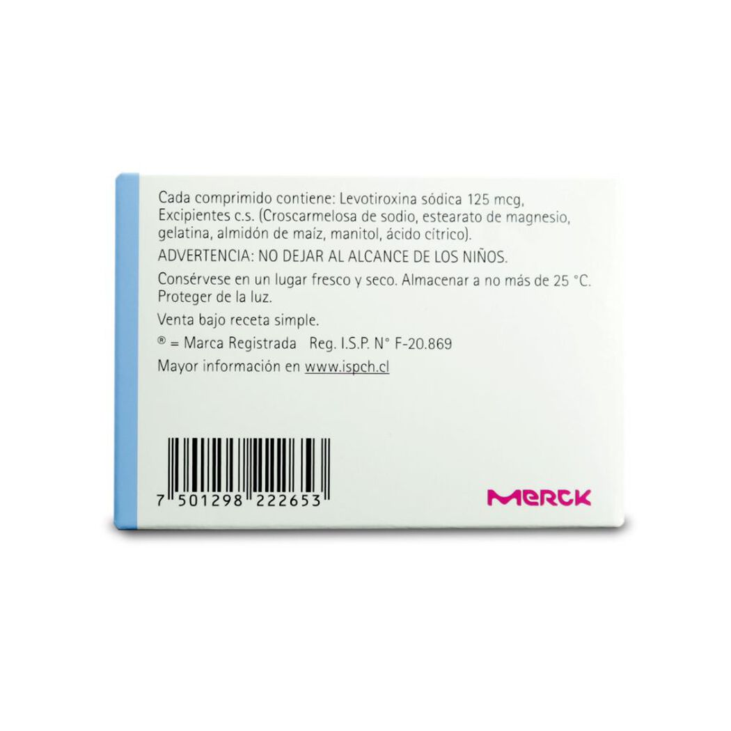 Eutirox 125 mcg 50 Comprimidos, , large image number 1