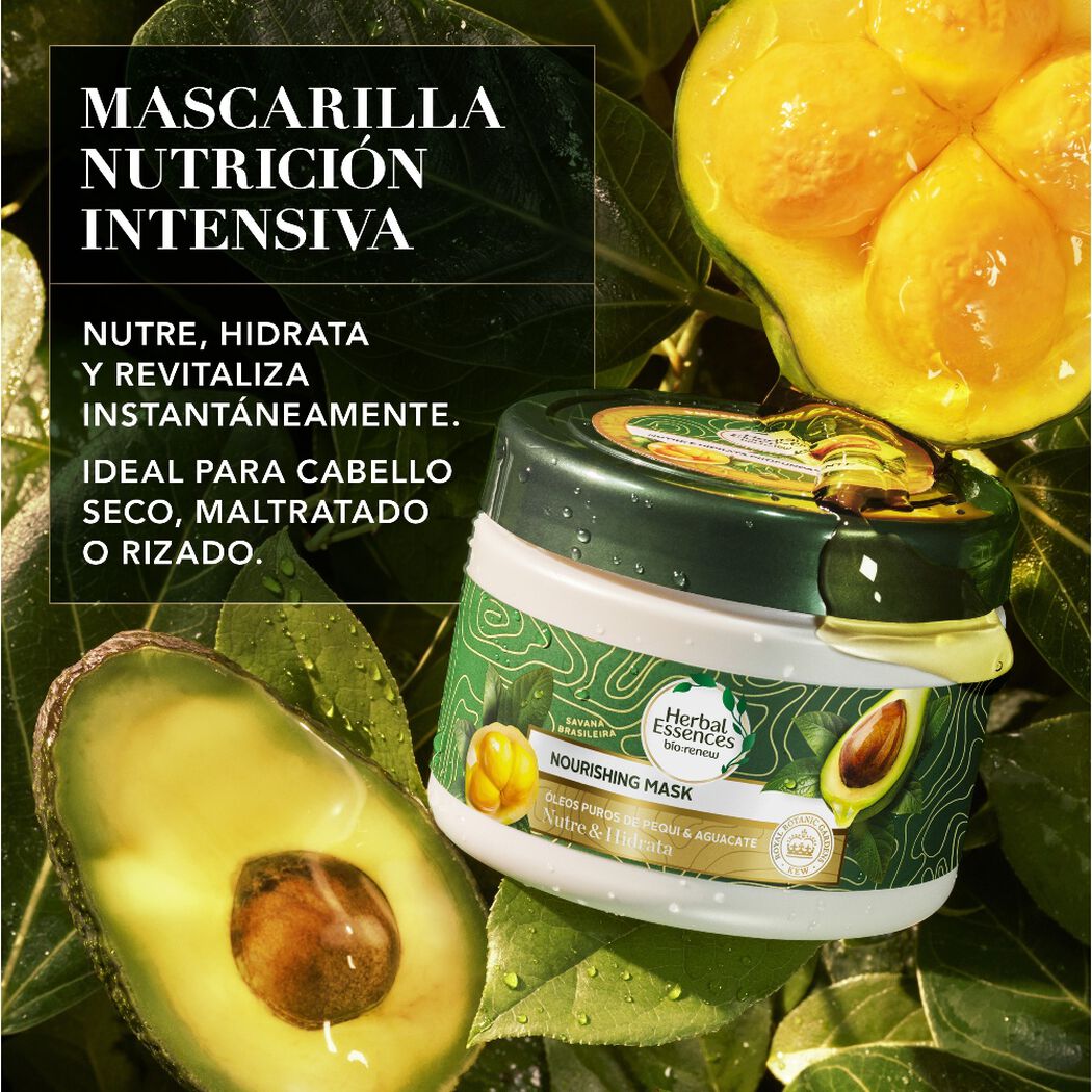 Mascarilla Hidratante Herbal Essences Nutre e Hidrata Pequi & Aguacate 300 ml, , large image number 1