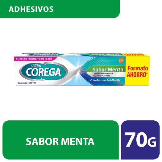 Adhesivo Corega Ultra Protesis Dentales Menta 70 g, , large image number 0