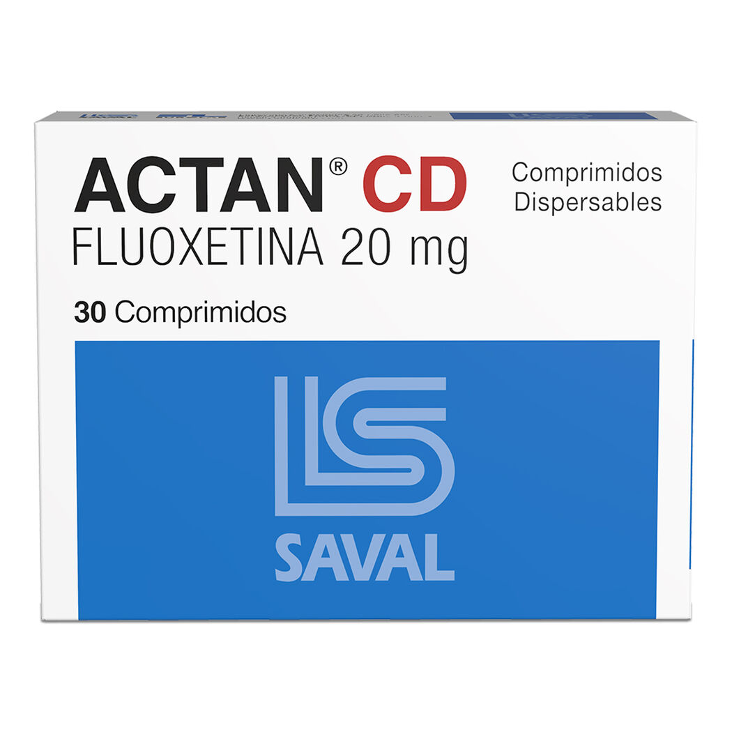 ACTAN CD Fluoxetina 20 mg 30 comprimidos, , large image number 0