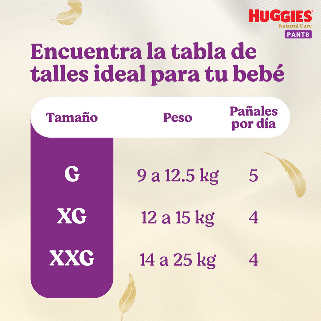 Pa&ntilde;ales Huggies Pants Natural Care XG 50 Un, , large image number 3