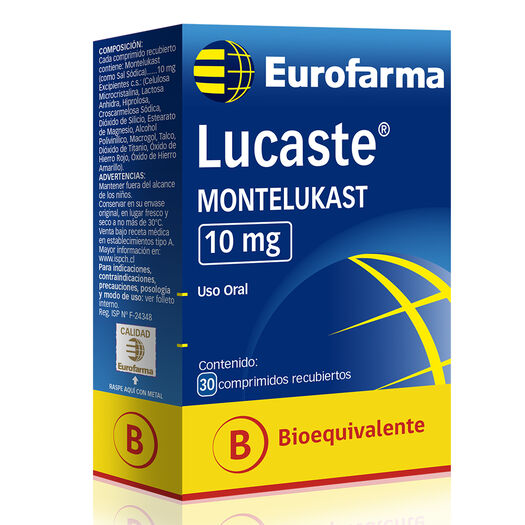 Lucaste 10 mg x 30 Comprimidos Recubiertos, , large image number 0
