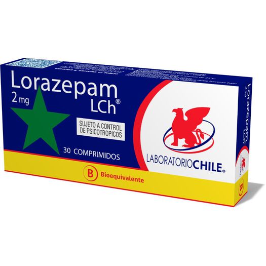 Lorazepam 2 mg Caja 30 Comp. CHILE, , large image number 0