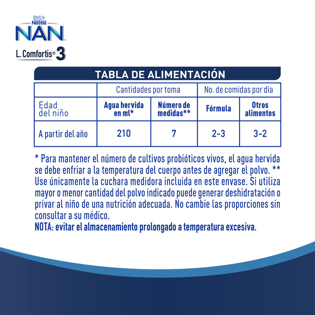 F&oacute;rmula Infantil Nan 3 L Comfortis 800 g, , large image number 3