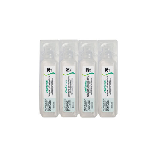 Cloruro de Sodio 0.9% Solución Inyectable 4 Ampollas 20ml, , large image number 1