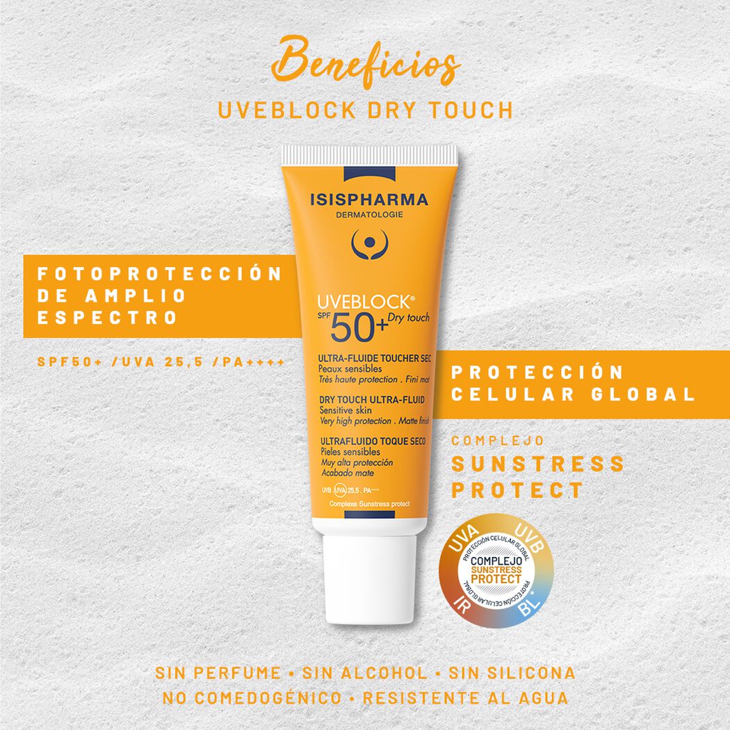 Protector Solar Uveblock Ultra Fluido Toque Seco FPS 50+ 40 mL, , large image number 2
