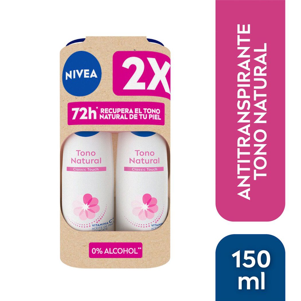 Pack Desodorante en Spray Aclarado Natural Classic Touch Nivea 150 ml, , large image number 0