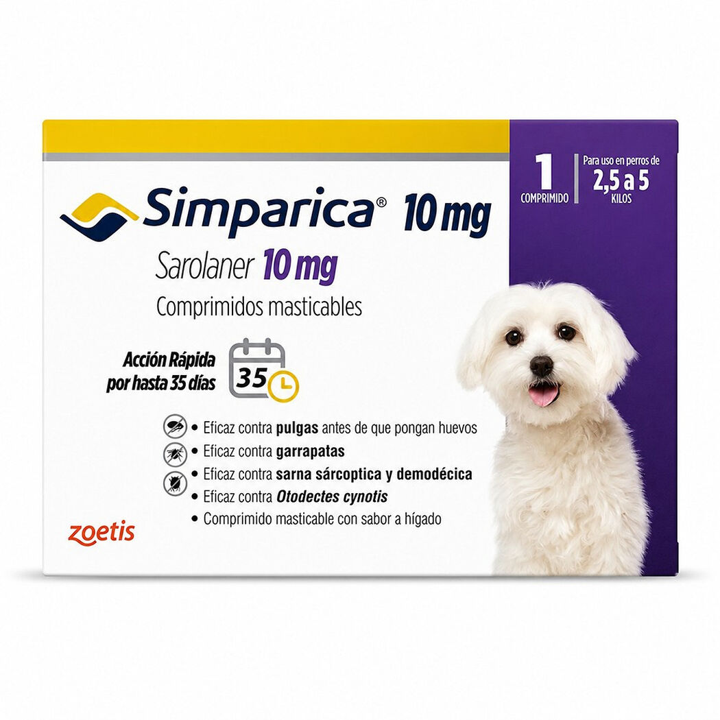 Vet Simparica 10Mg 2.5-5Kg 1Comp Mast, , large image number 0