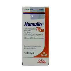 Insulina Humulin 100 (70/30) UI/mL Suspension inyectable x 1 Unidad
