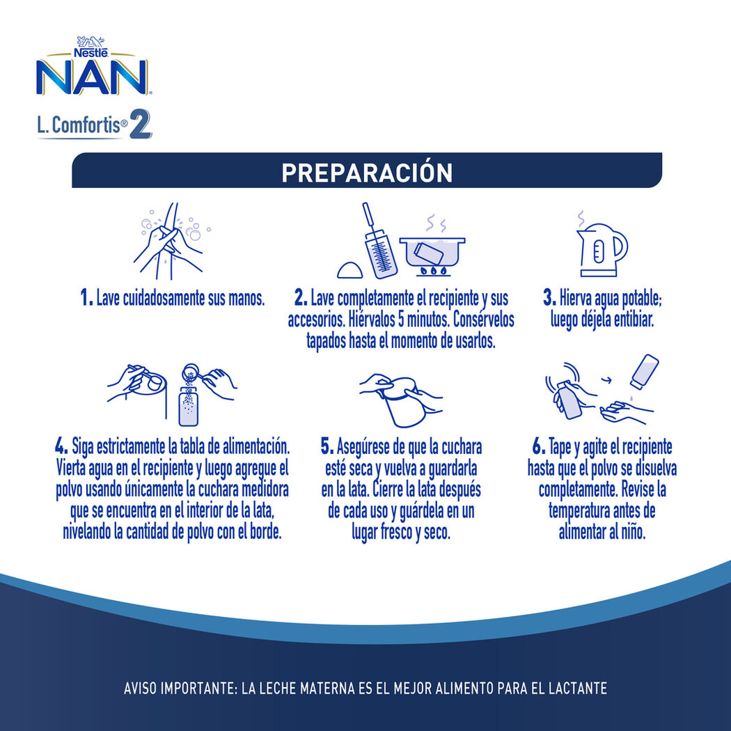 F&oacute;rmula Infantil Nan 2 L Comfortis 800 g, , large image number 2