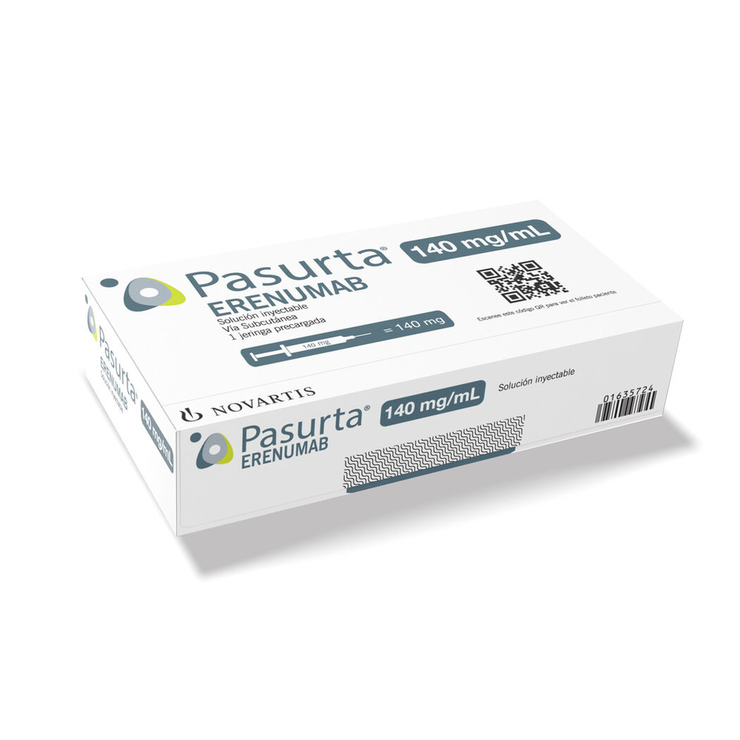 Pasurta Erenumab 140 mg/1 mL Soluci&oacute;n Inyectable 1 Jeringa Precargada, , large image number 1