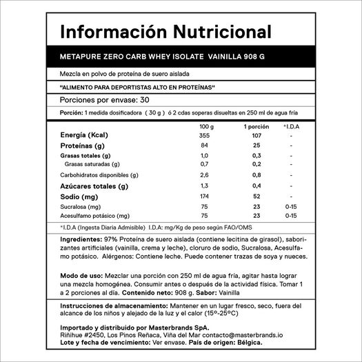 Proteína QNT Metapure Isowhey Zero Vanilla 908 g, , large image number 4
