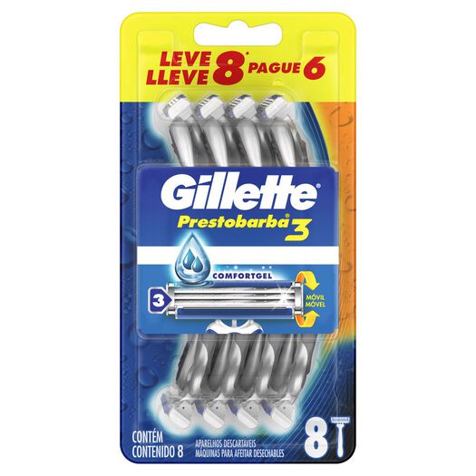 Máquina de Afeitar Gillette Prestobarba 3 8 un, , large image number 4