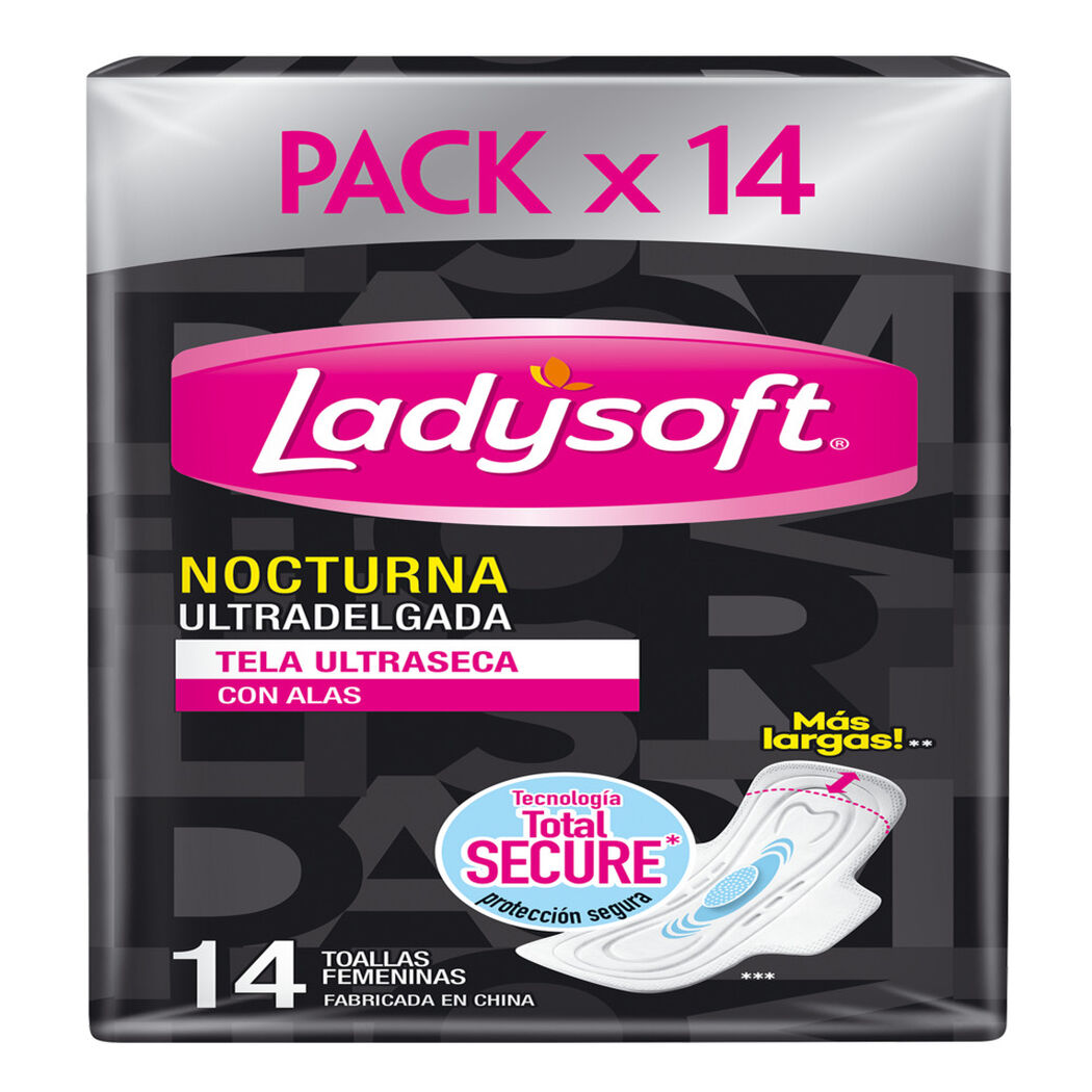 Toalla Femenina Ultra Delgada Nocturna Suave X14, , large image number 1