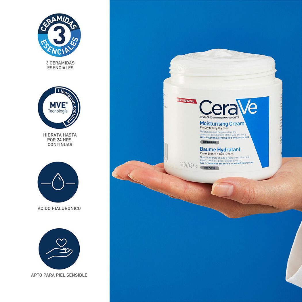 Crema Cerave Hidratante Pote 454 mL, , large image number 3