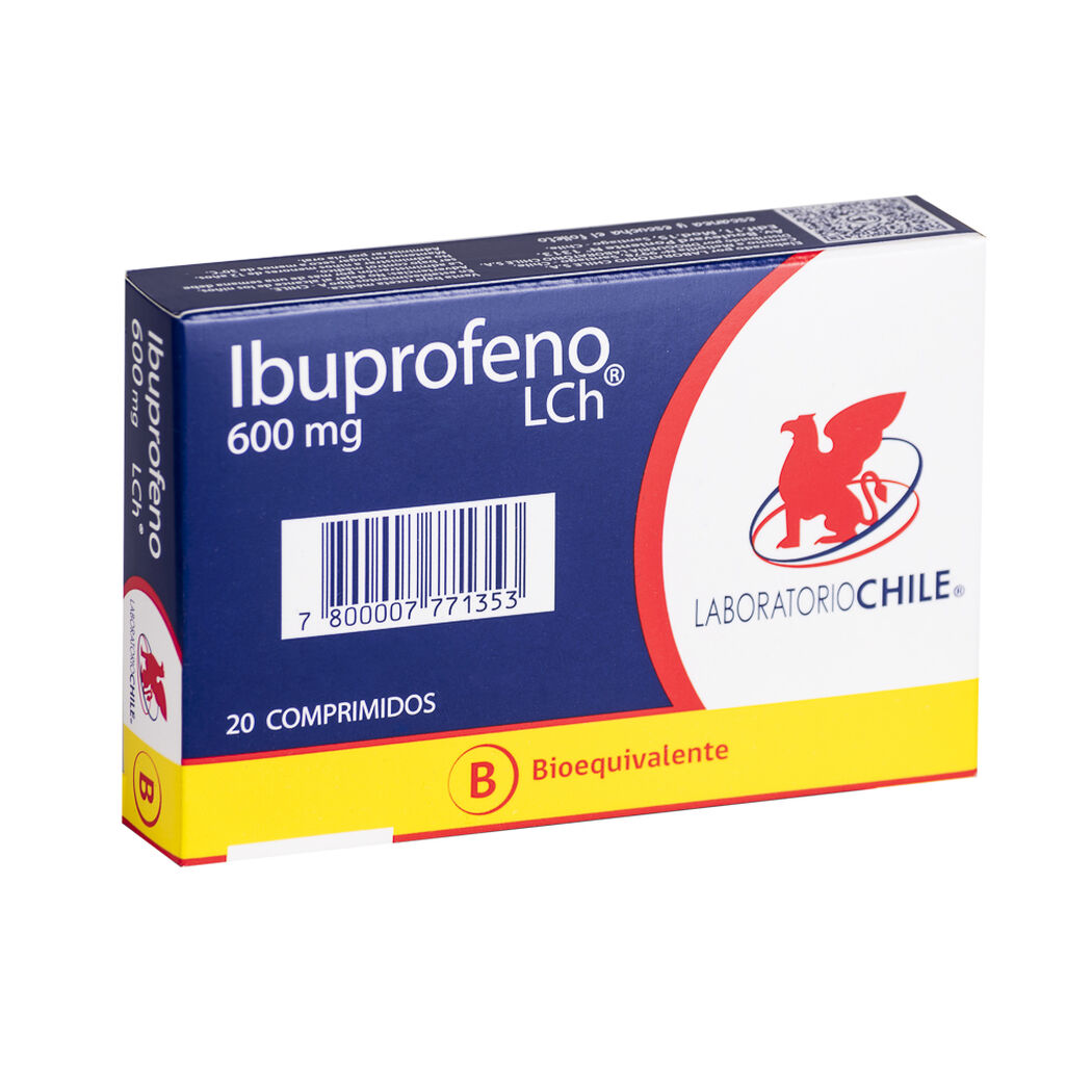 Ibuprofeno 600 mg x 20 Comprimidos CHILE, , large image number 0
