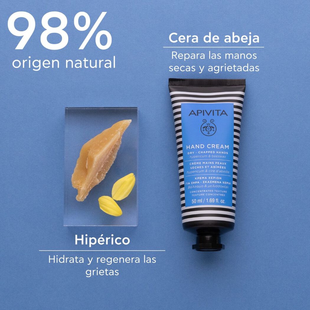 Crema para Manos Secas & Agrietadas Textura Enriquecida con Hip&eacute;rico & Cera de Abejas 50ml Apivita, , large image number 2