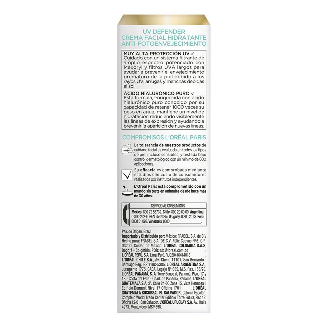Loreal Crema UV Defender Anti Brillo FPS50+ x 40 g, , large image number 2