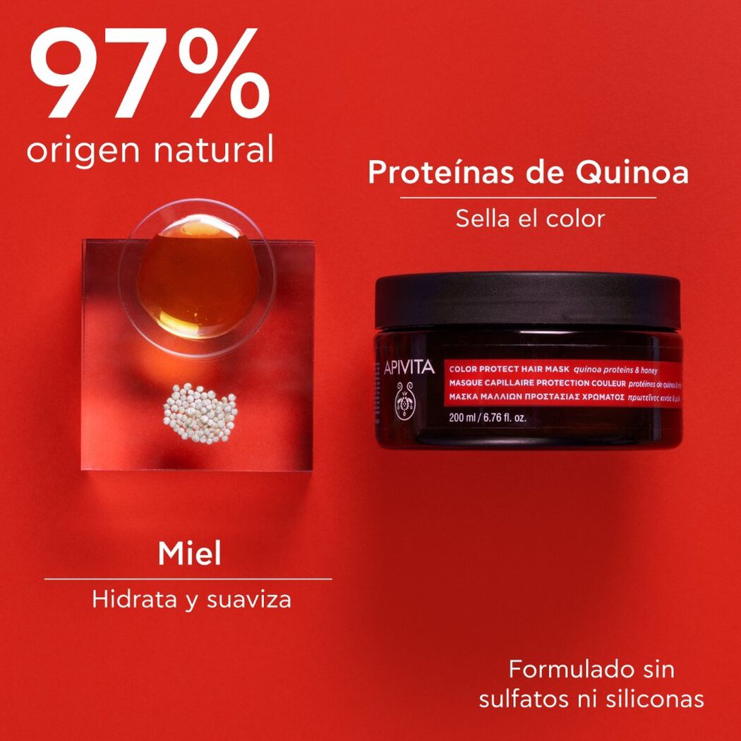Mascarilla Capilar Apivita Quinoa y Miel 200 mL, , large image number 2