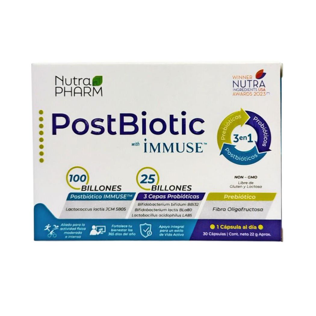 Postbiotic Immuse Adulto Nutraph 30 C&aacute;psulas, , large image number 0
