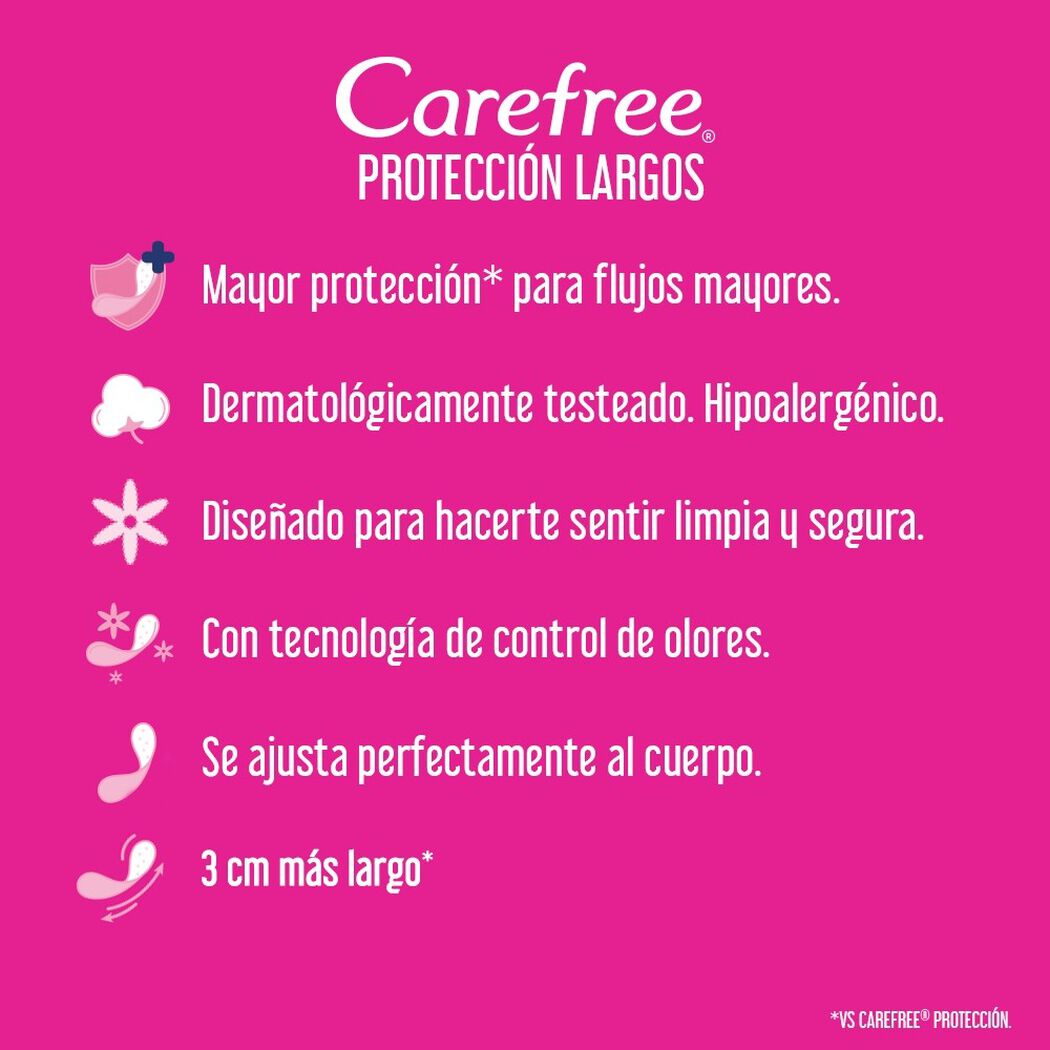 Protectores diarios Carefree&reg; Protecci&oacute;n Largos x 80 un., , large image number 2