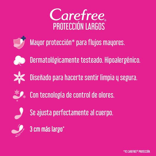 Protector Diario Carefree Largos 80 un, , large image number 2