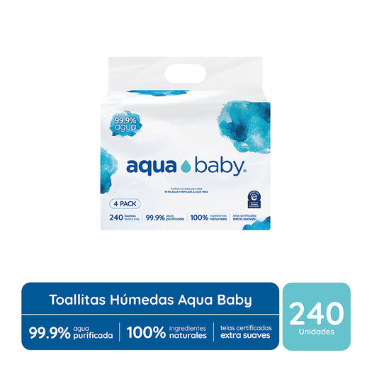 Toallas Húmedas Aqua Baby 240 un, , large image number 0
