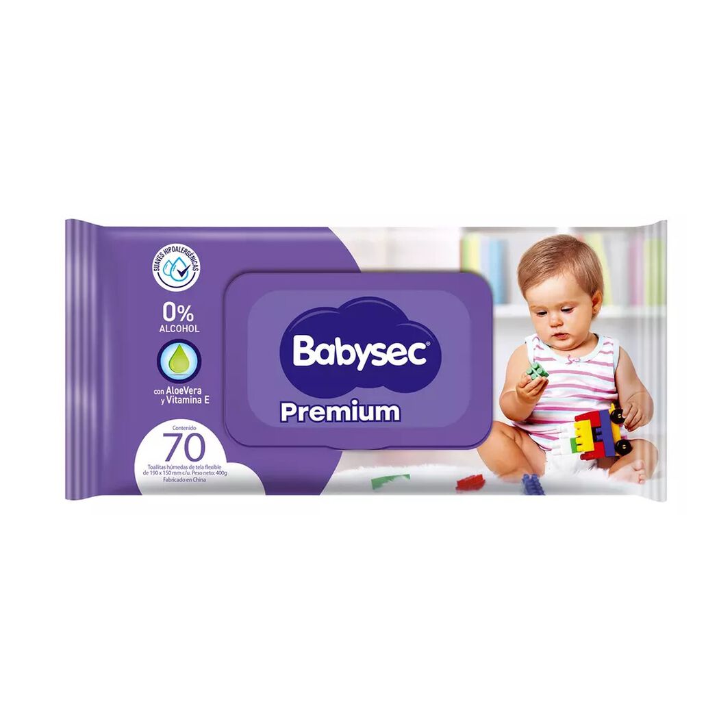 Toallas Húmedas Babysec Premium 70 un, , large image number 1