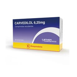 Carvedilol 6.25 mg x 30 Comprimidos ETHON PHARMACEUTICALS S.P.A