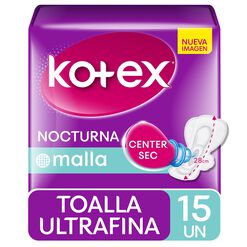 Toalla Higiénica Kotex Nocturna Ultra Fina 15 un