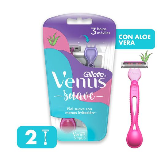 Máquina De Afeitar Desechable Gillette Venus Suave Con Aloe Vera, 2 Unidades, , large image number 0