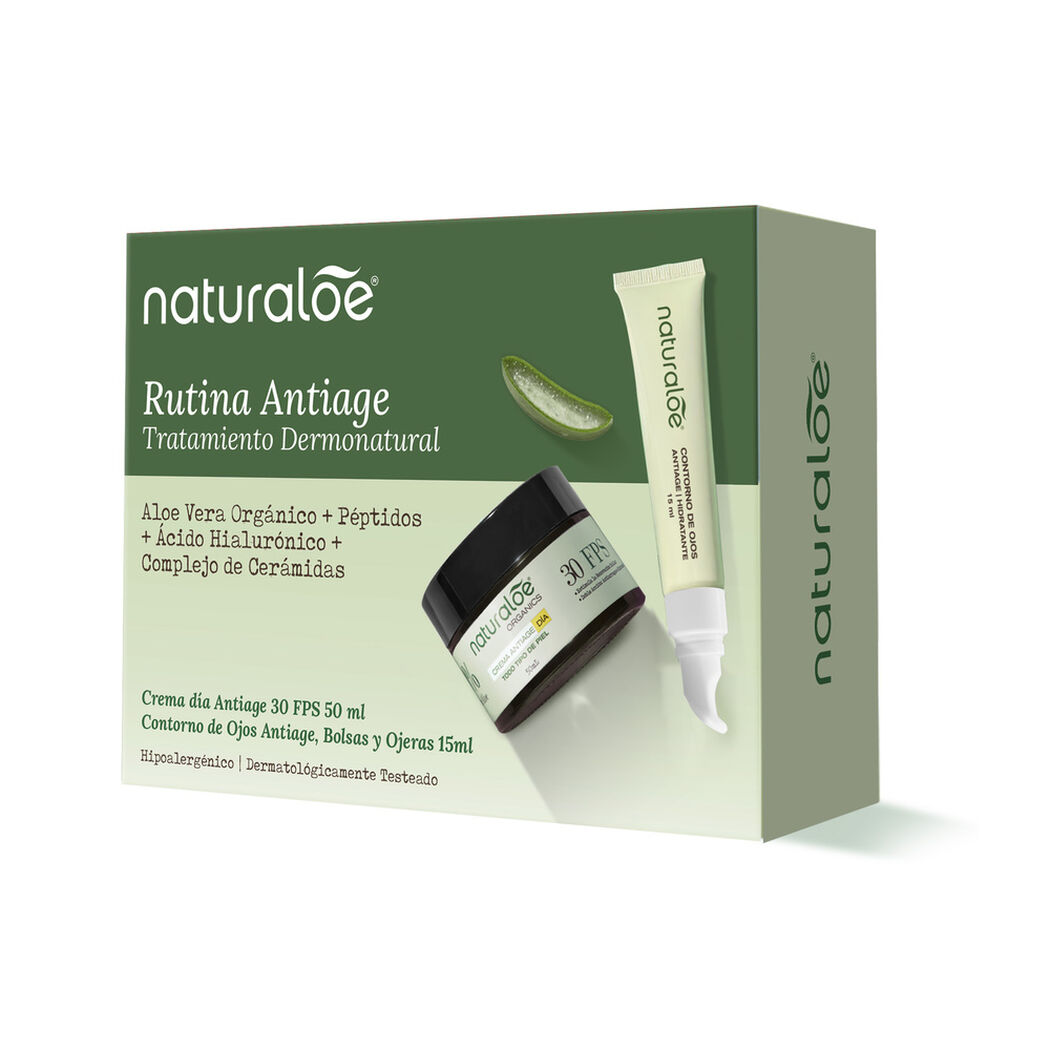 Kit Naturaloe Rutina Antiage Contorno de ojos 15 ml + Crema 50 ml, , large image number 0