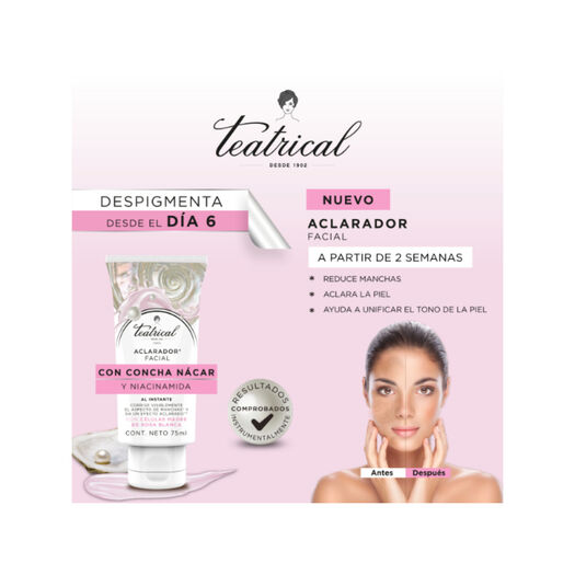 Teatrical Aclaradora Crema Facial 75 Ml, , large image number 1