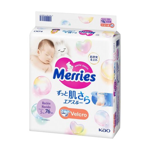 Pañales Merries Velcro Super Jumbo Recien Nacido 76 un, , large image number 0